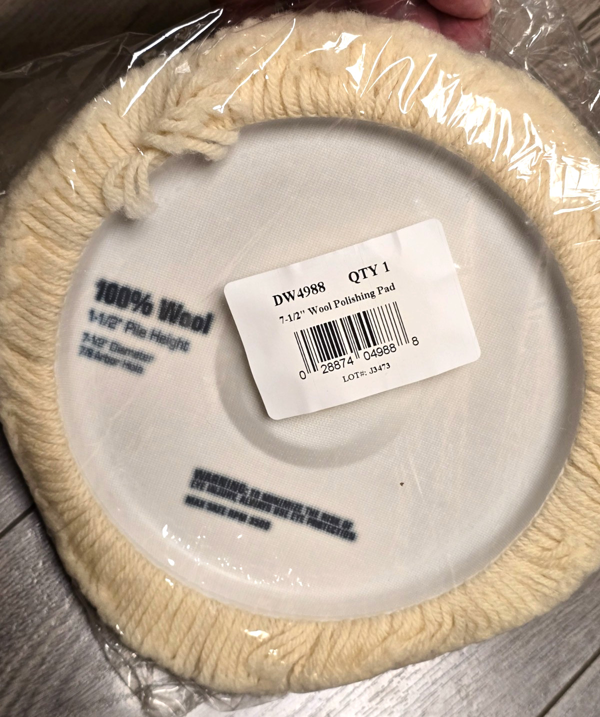 DEWALT 7.5″ Wool Polishing/ Buffing Pad #DW4988