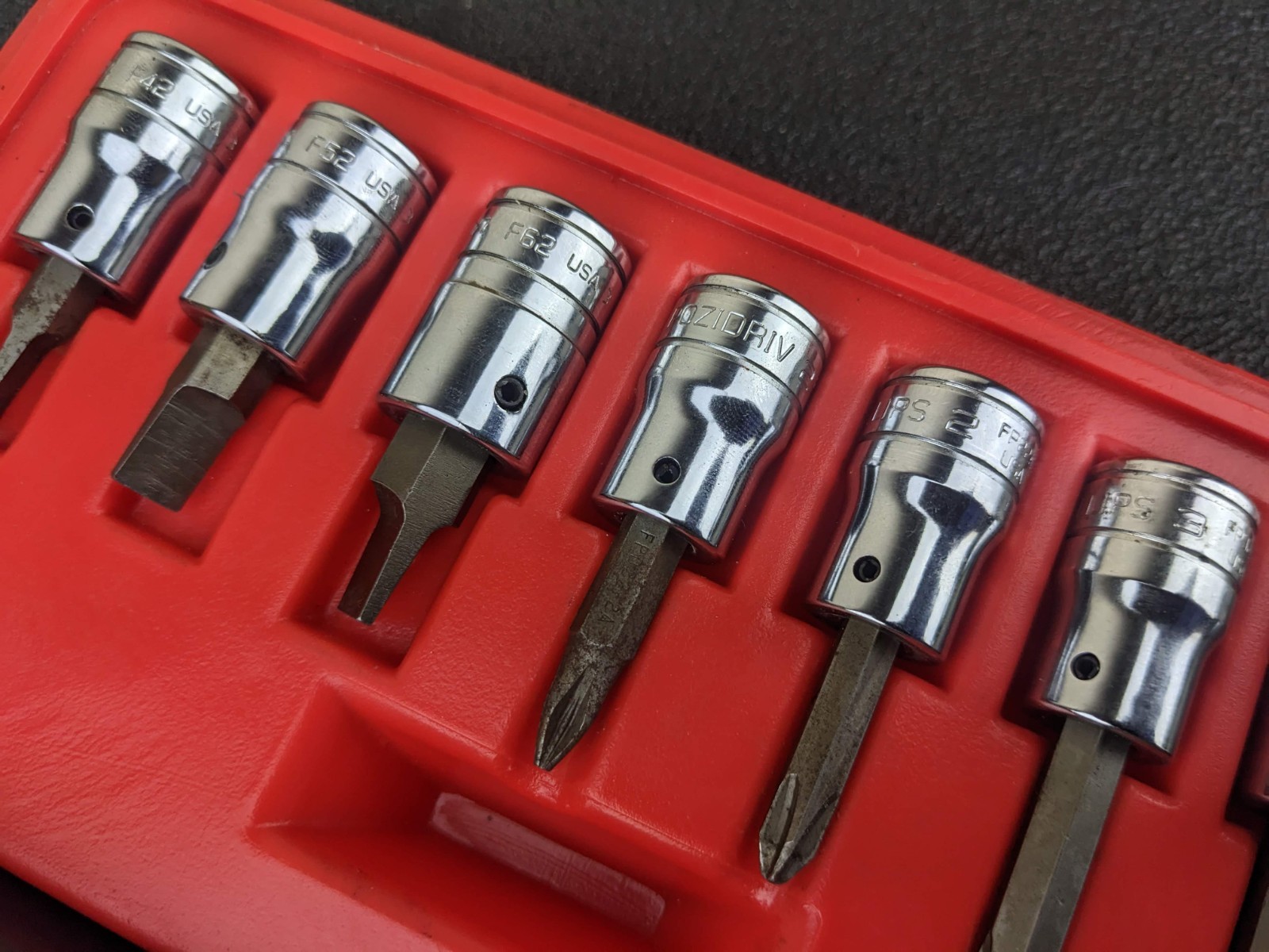 #bp060 Snap On Tools PIT208 EPIT208 3/8” Impact Driver Set 8 pcs with Case