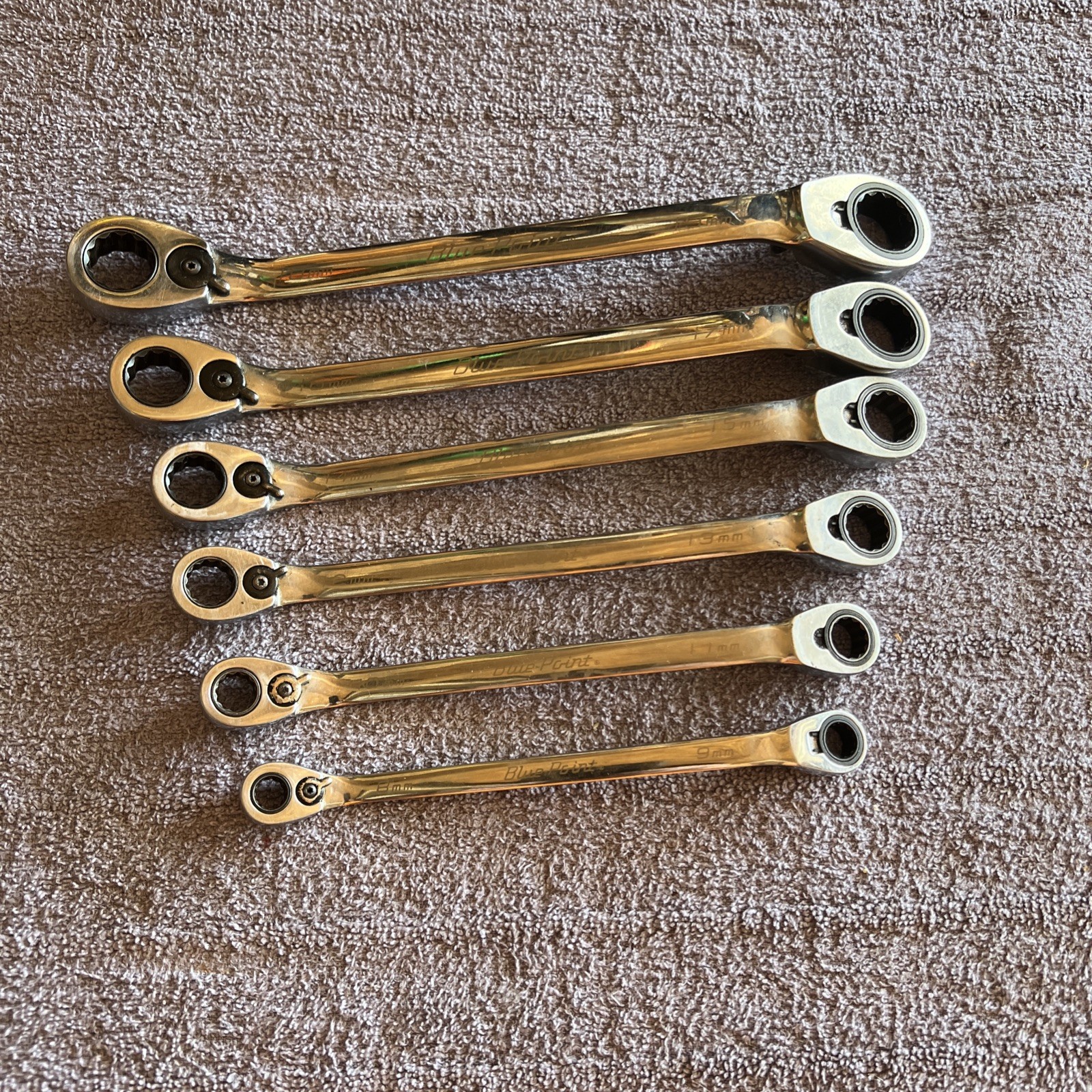 Blue Point 6pc 12-Point Metric High-Performance Ratcheting Box Wrench Set 8-19mm