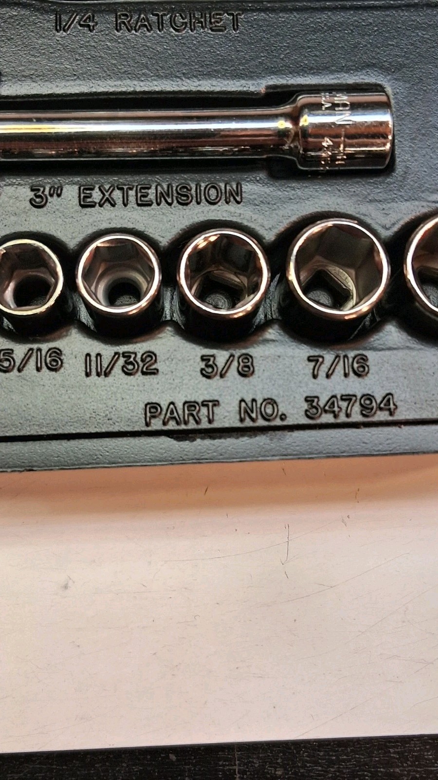 VINTAGE CRAFTSMAN (#34794) 17- PIECE 1/4″ DRIVE 6 POINT SAE SOCKET SET *USA*