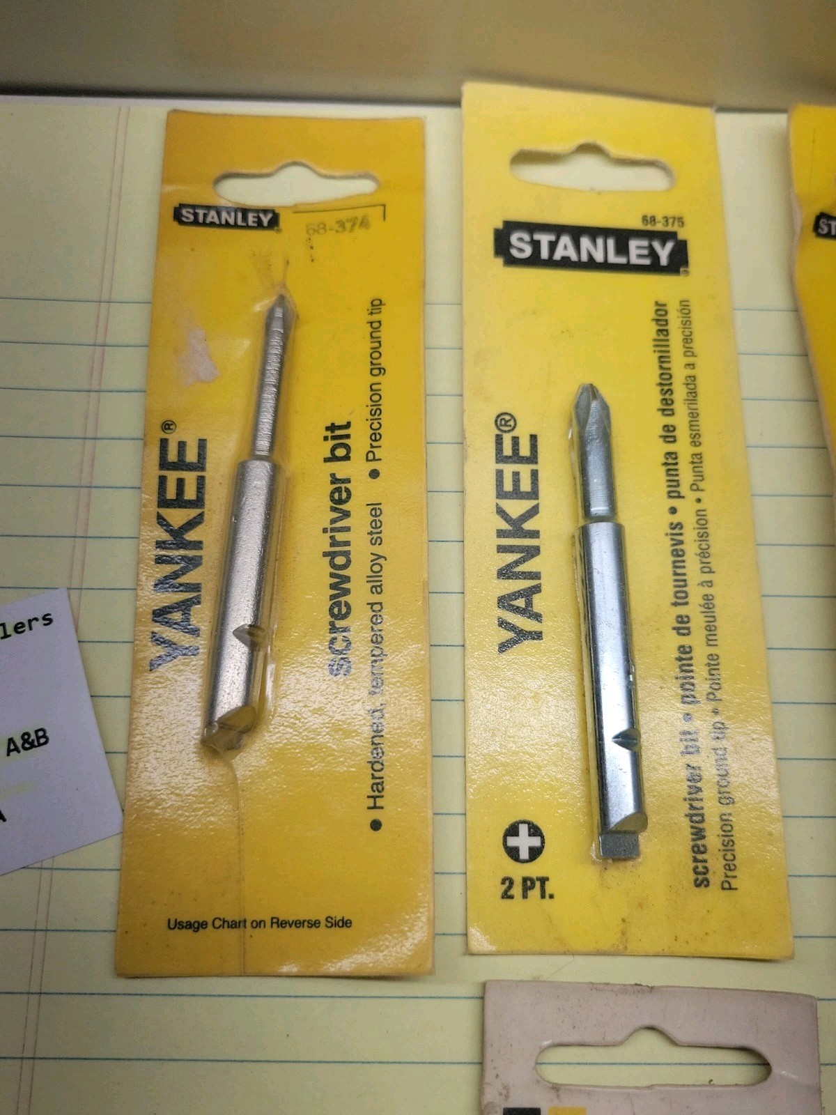 Stanley Yankee Screwdriver Bits #1 #2 #3 Phillips Flat 1 2 & 3 31 131 68-131 62A