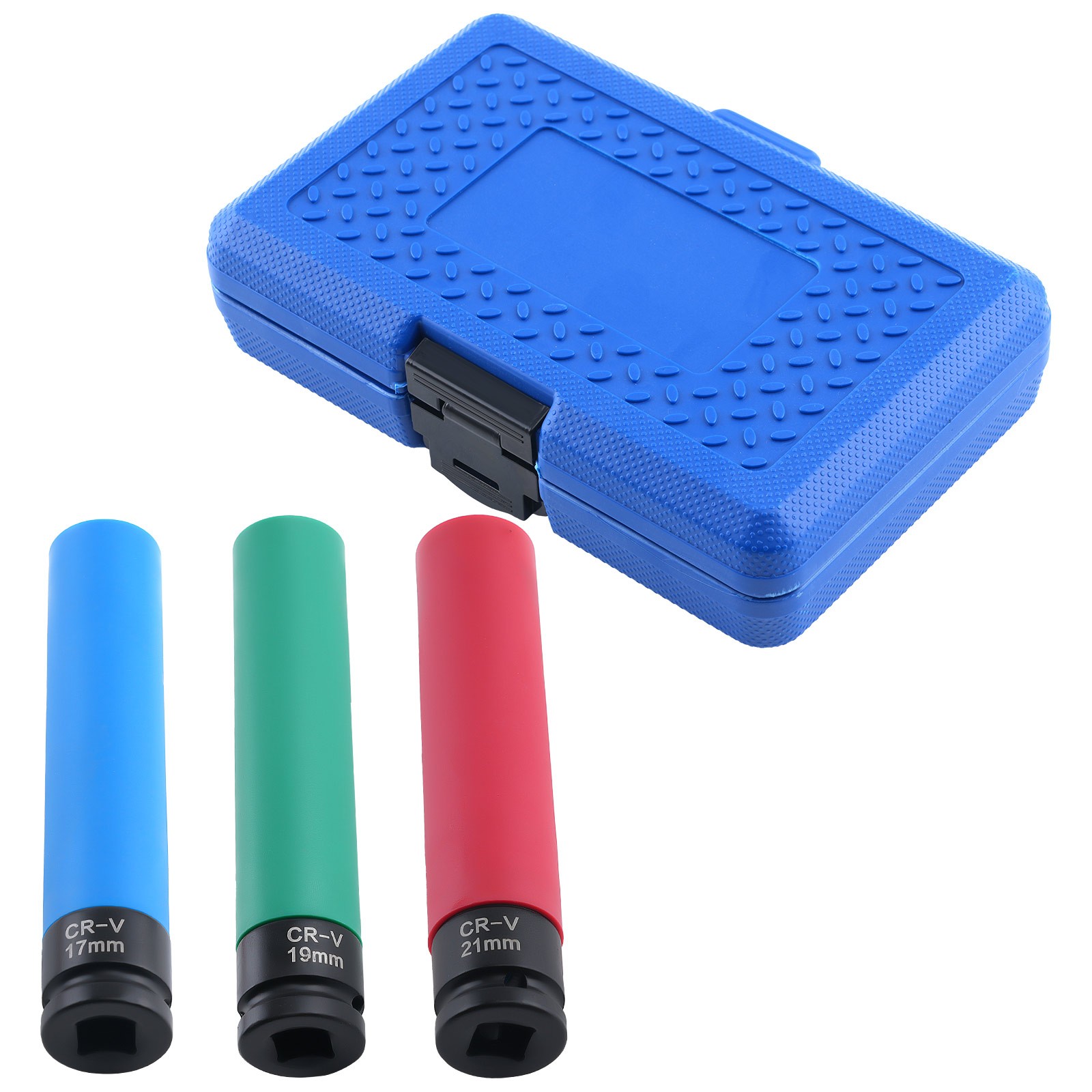 3Pcs 1/2» Drive Wheel Socket Impact 17mm 19mm 21mm Thin Wall 6 Point 50bc
