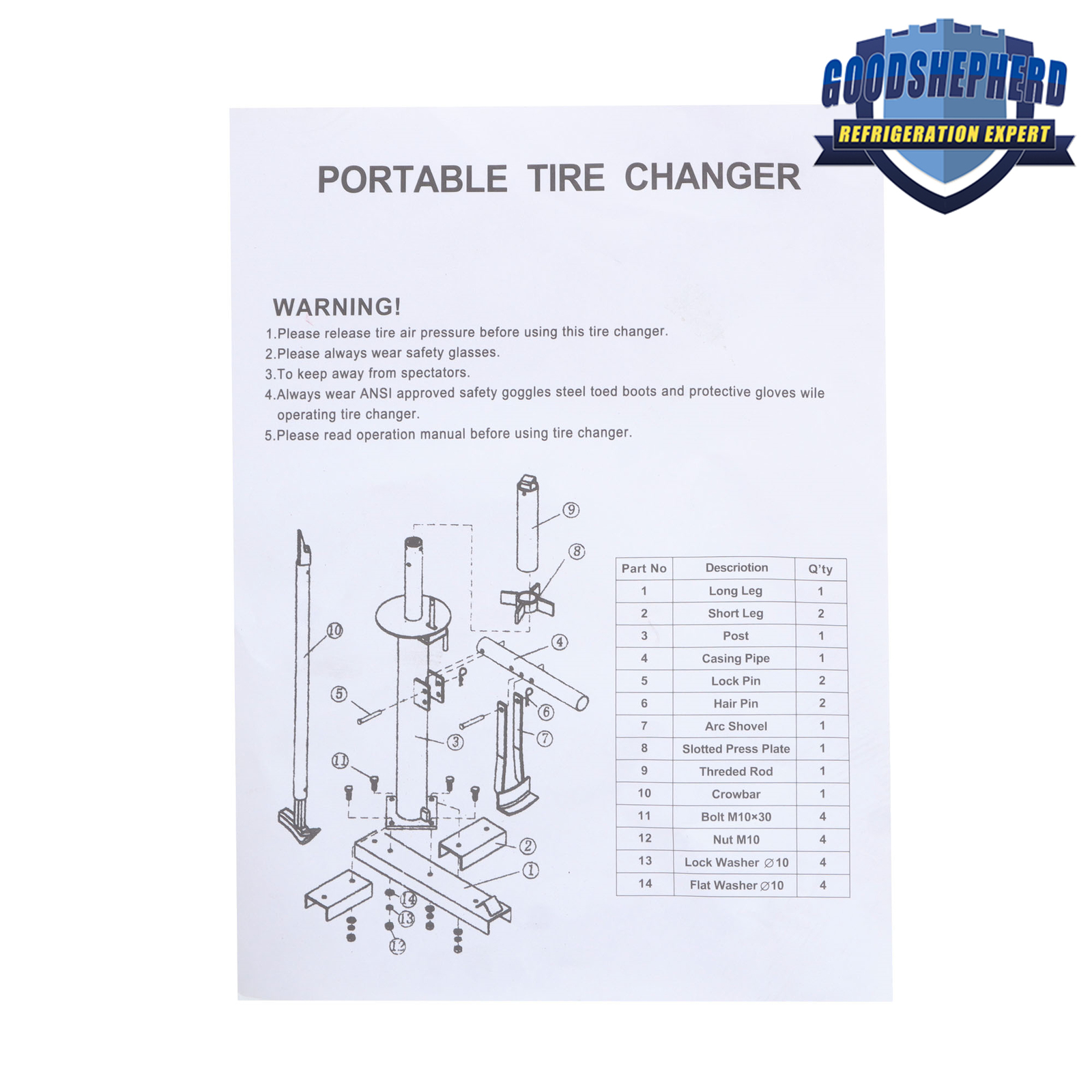 Portable Hand Bead Breaker Mounting Tool 8″ to 16″ Tires Manual Tire Changer Red