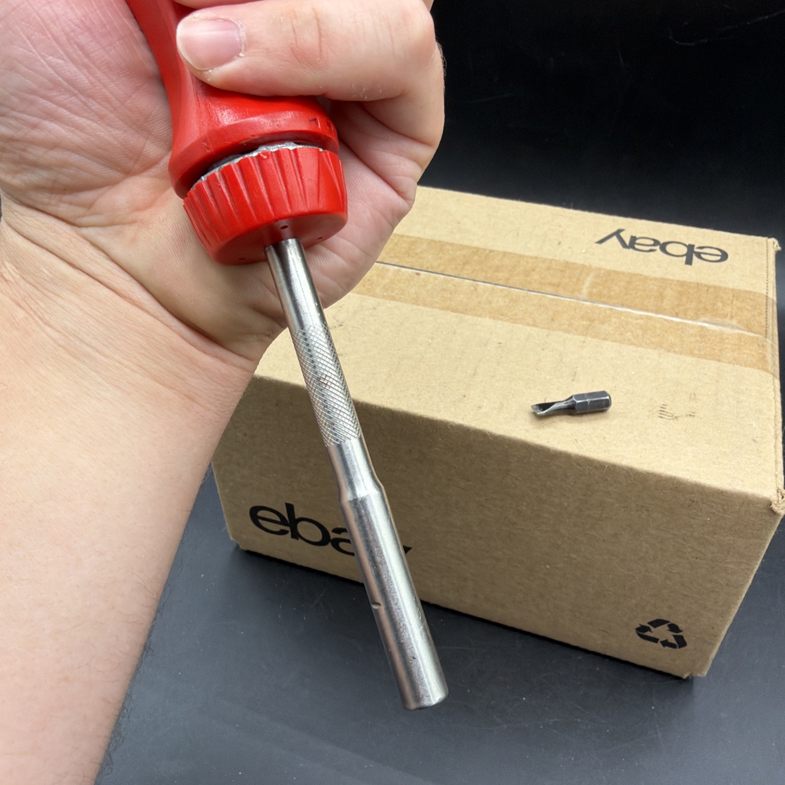 Snap On Tools SSDMR4A USA Ratcheting Screwdriver Red With One Bit