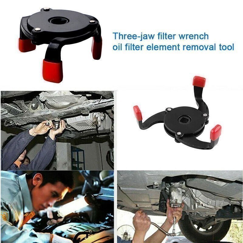 Universal Car 3 Jaws Oil Filter Wrench Adjustable Spanner Remover Removal Tool