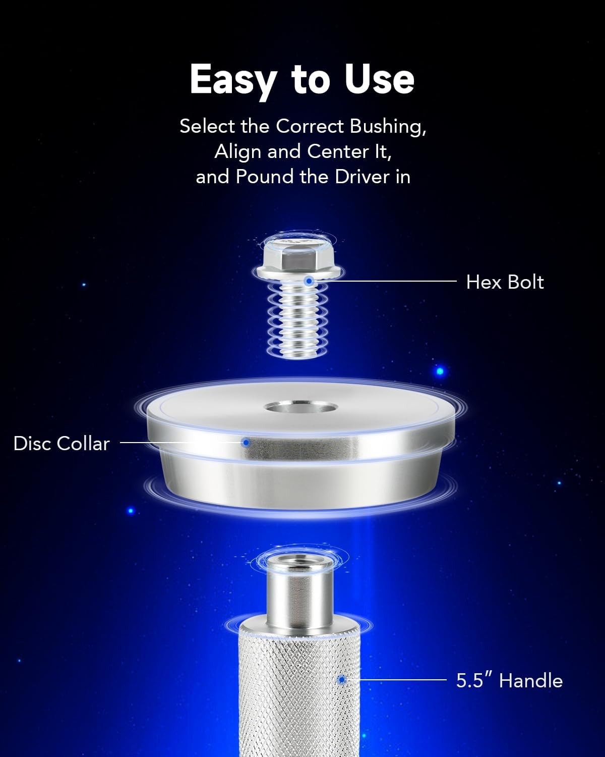 10-Piece Bearing Press Kit with 9 Adapters – Safe and Easy Bearing Installation
