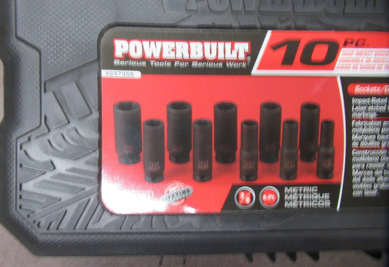 POWERBUILT 647358 10Pc. DEEP IMPACT SOCKET SET
