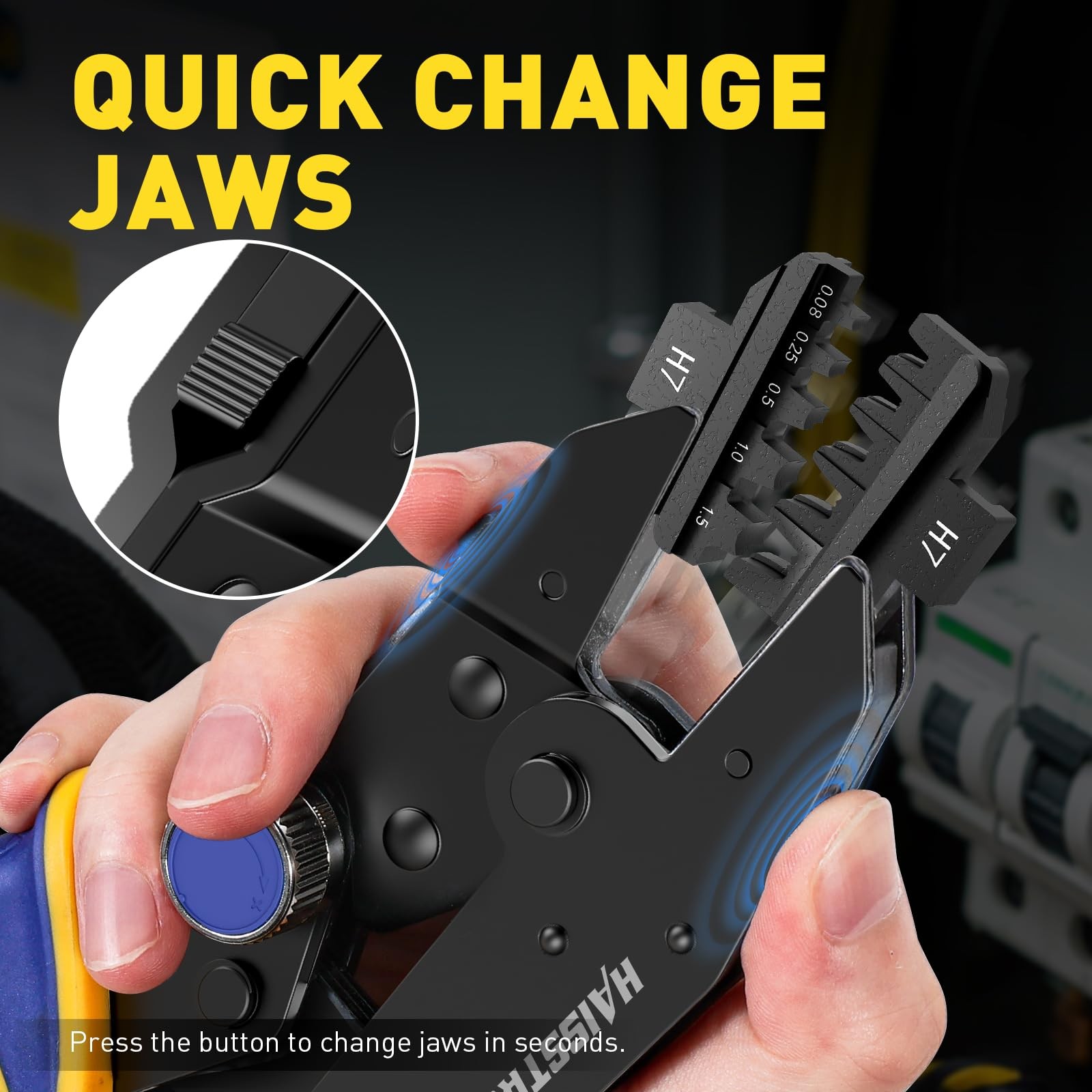 haisstronica Quick Change Jaws Crimping Tool for Dupont ‎black, Blue, Yellow