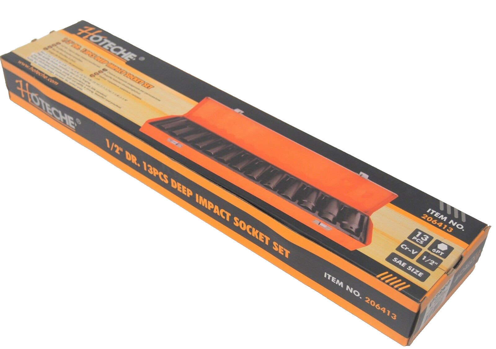 13 PC 1/2″ Dr. Deep Impact Socket Set SAE 6-Pt 7/16″ TO 1-1/4″ 206413