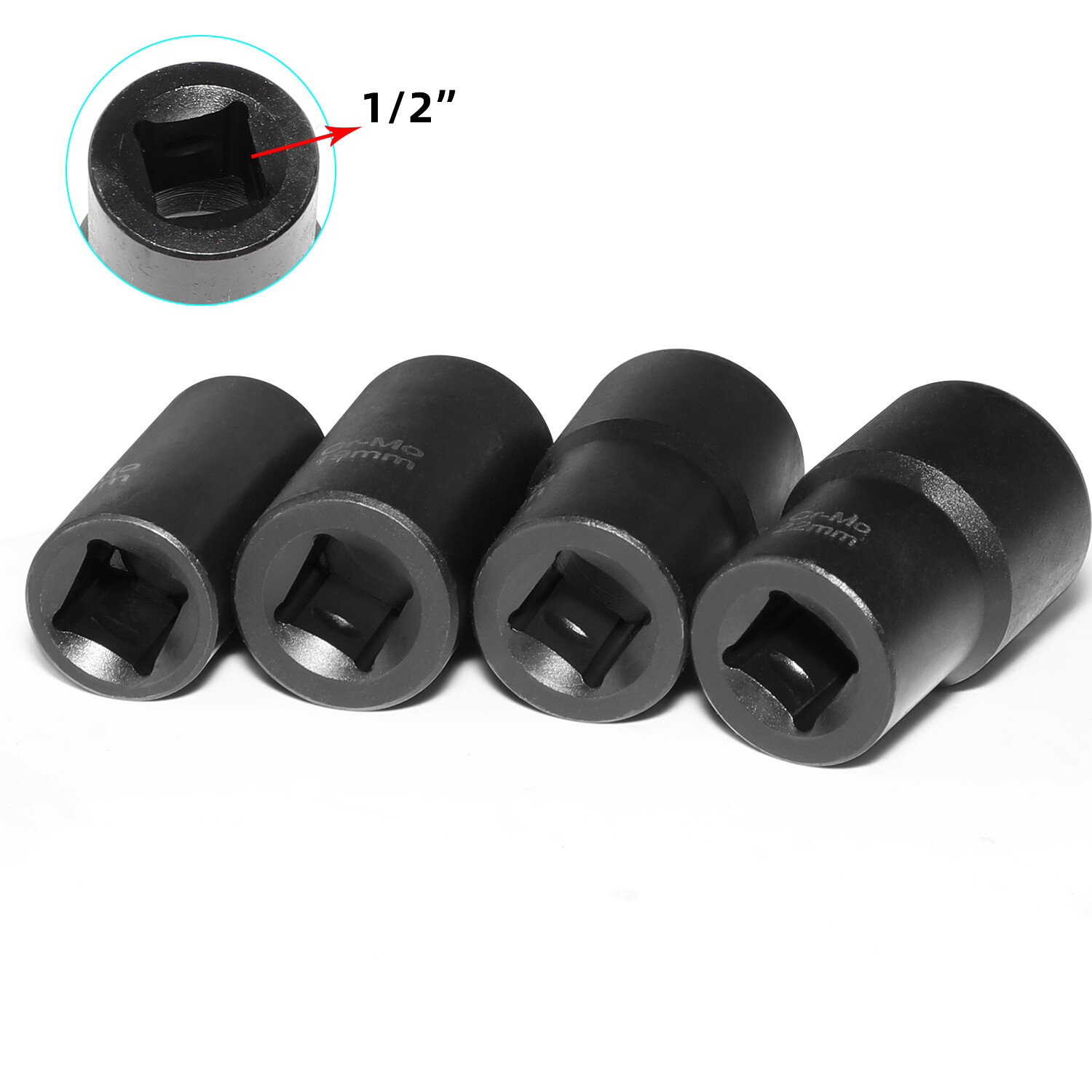 6pc NON-SLIP Deep Socket Set 4 Damaged Lug Nut & Lock Remover 17-24mm Twist SKT