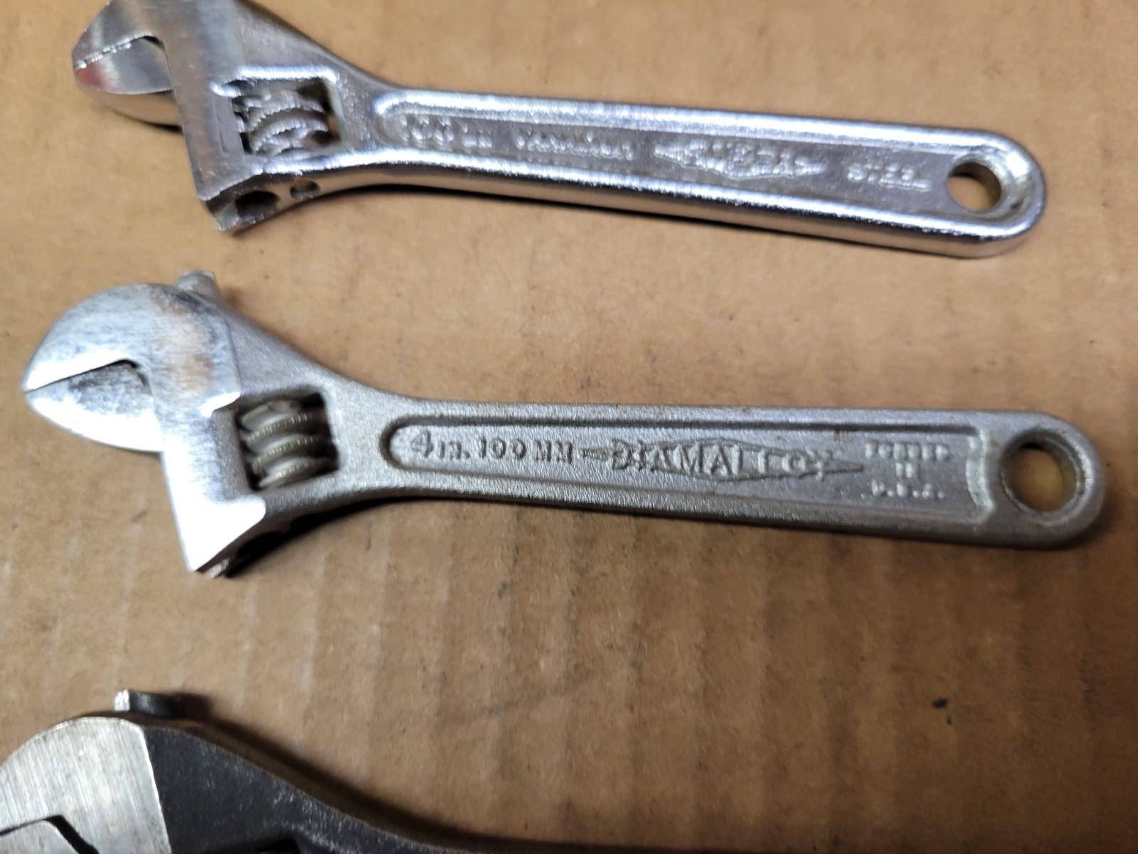 4-Piece 4″ Adjustable Wrench Lot Diamond Crestology Crescent Vanadium Super