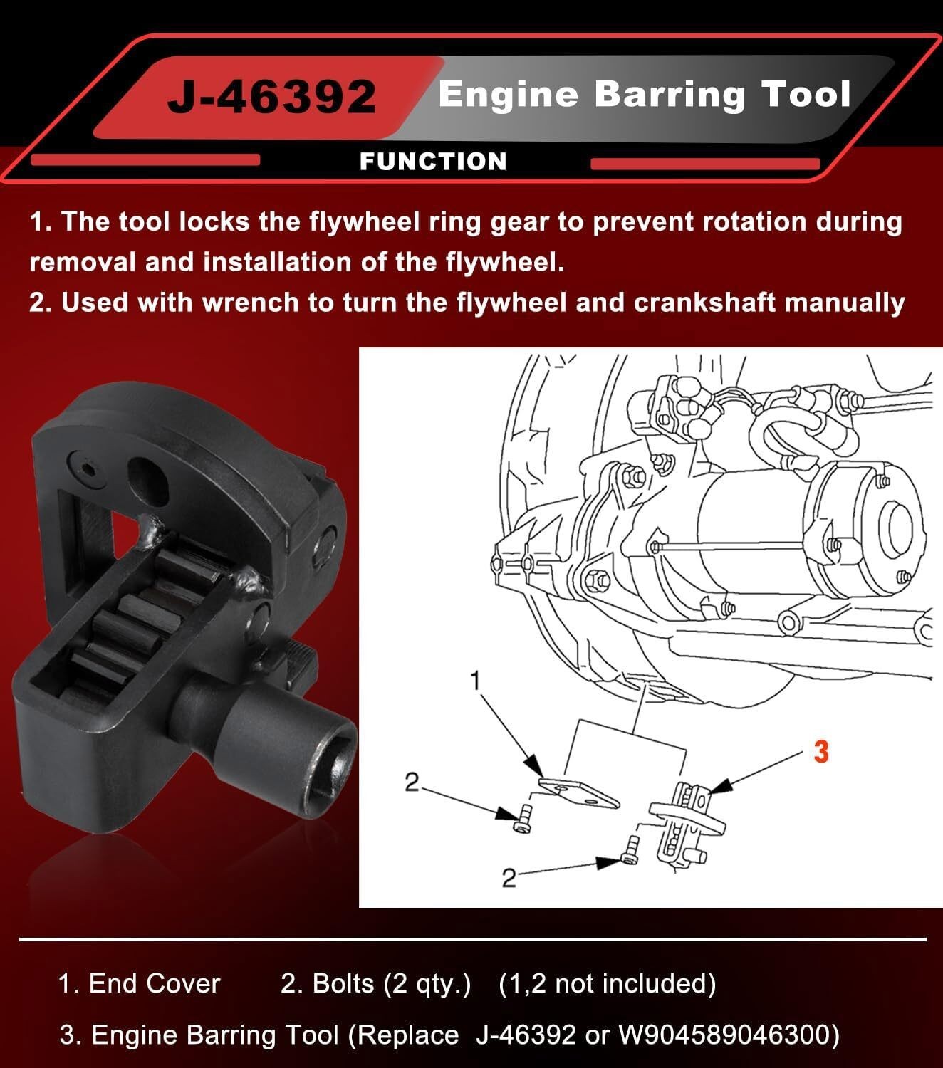 For Detroit Diesel DD13 DD15 DD16 Engine Turning Barring Tool W904589046300
