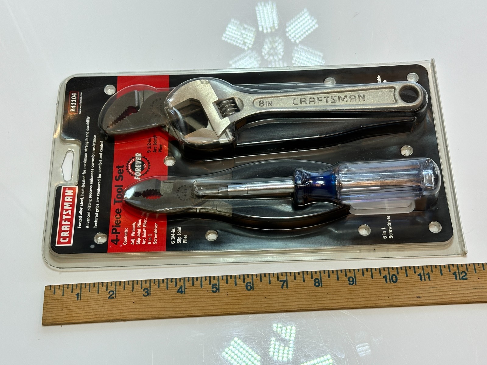 NOS Sears Craftsman USA 41104 4pc Tool Set, Adjustable Pliers 6-in-1 Screwdriver