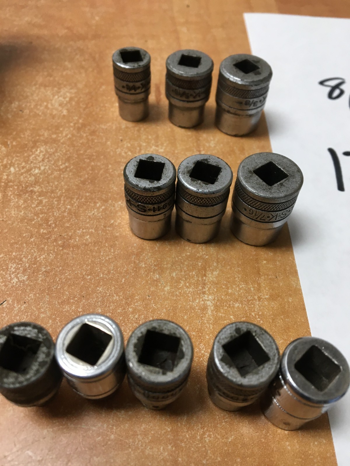 Vintage SK 1/4” Drive Socket Set With Metal Case Knurled USA