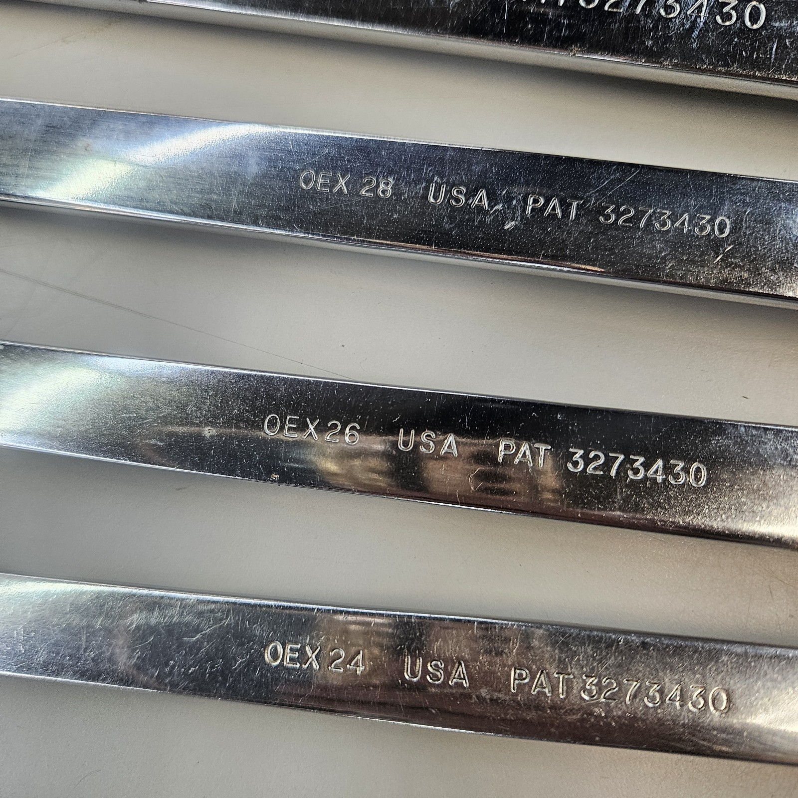 Snap-On Comb Wrench OEX Set 9 Piece SAE 12 Point 22,24,24,26,28,30,32,34,36