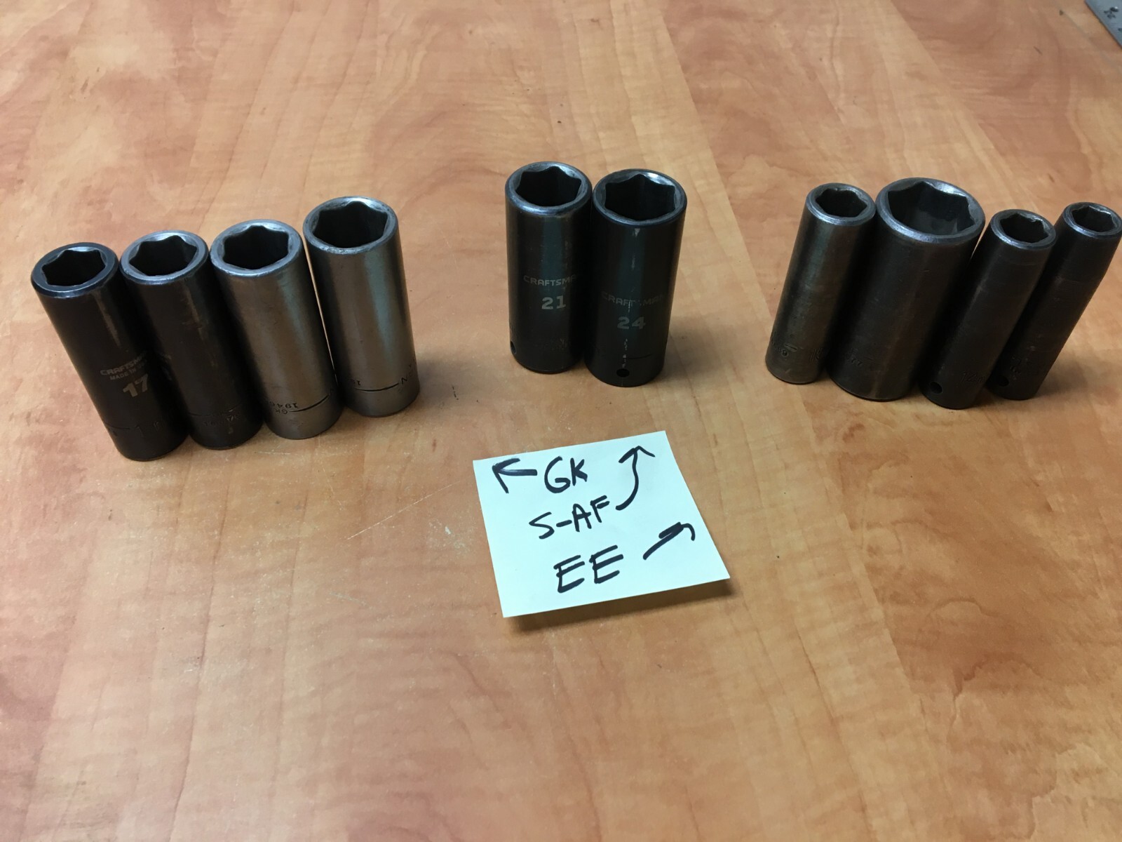 CRAFTSMAN 1/2″ DR METRIC DEEP IMPACT SOCKET SET 13 14 15 17 18 19 21 22 24 27mm