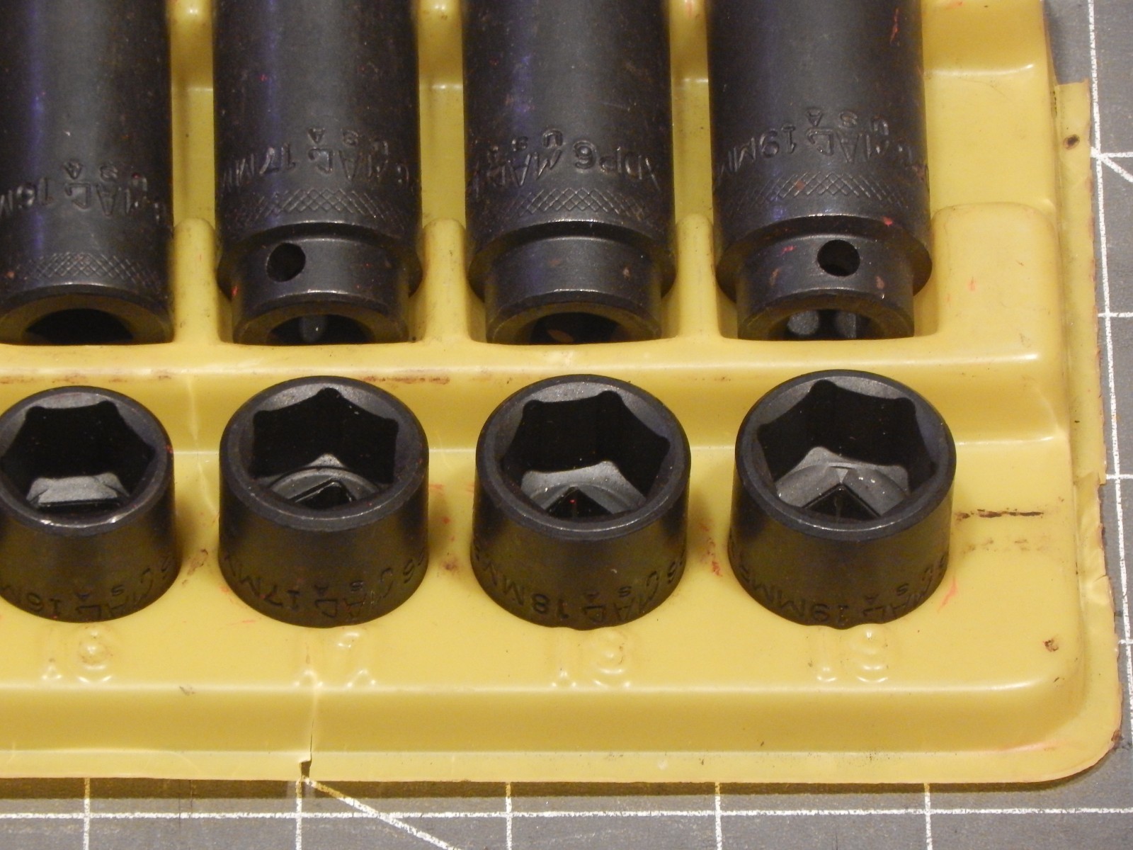 Mac 20Pc Metric 3/8 Drive Shallow Deep Impact Socket Set 10MM 19MM 6Pt Dr