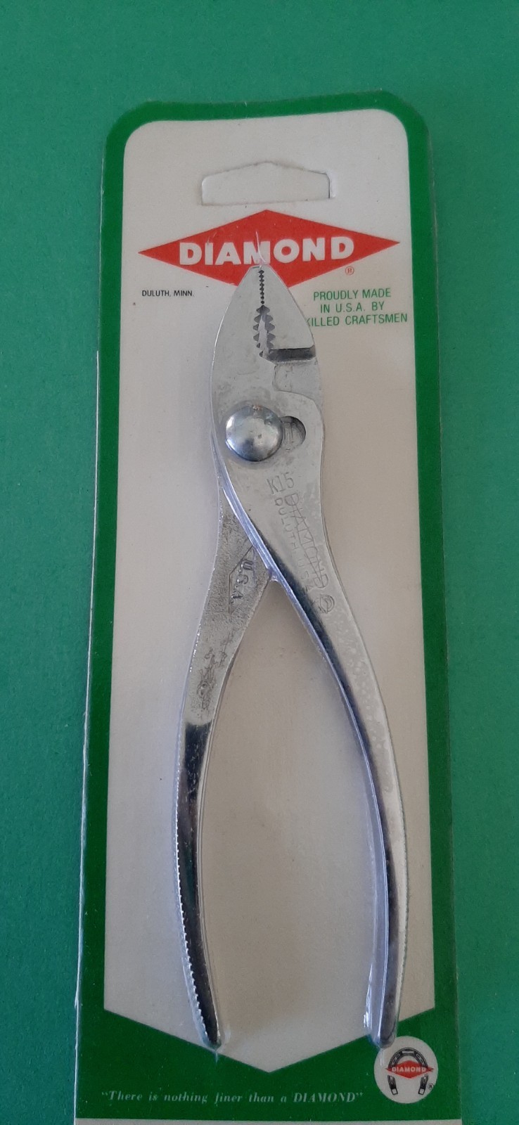 NOS Diamond Horseshoe 5″ Regular Nose w/ Cutter Slip Joint Pliers K15 K15H 4B