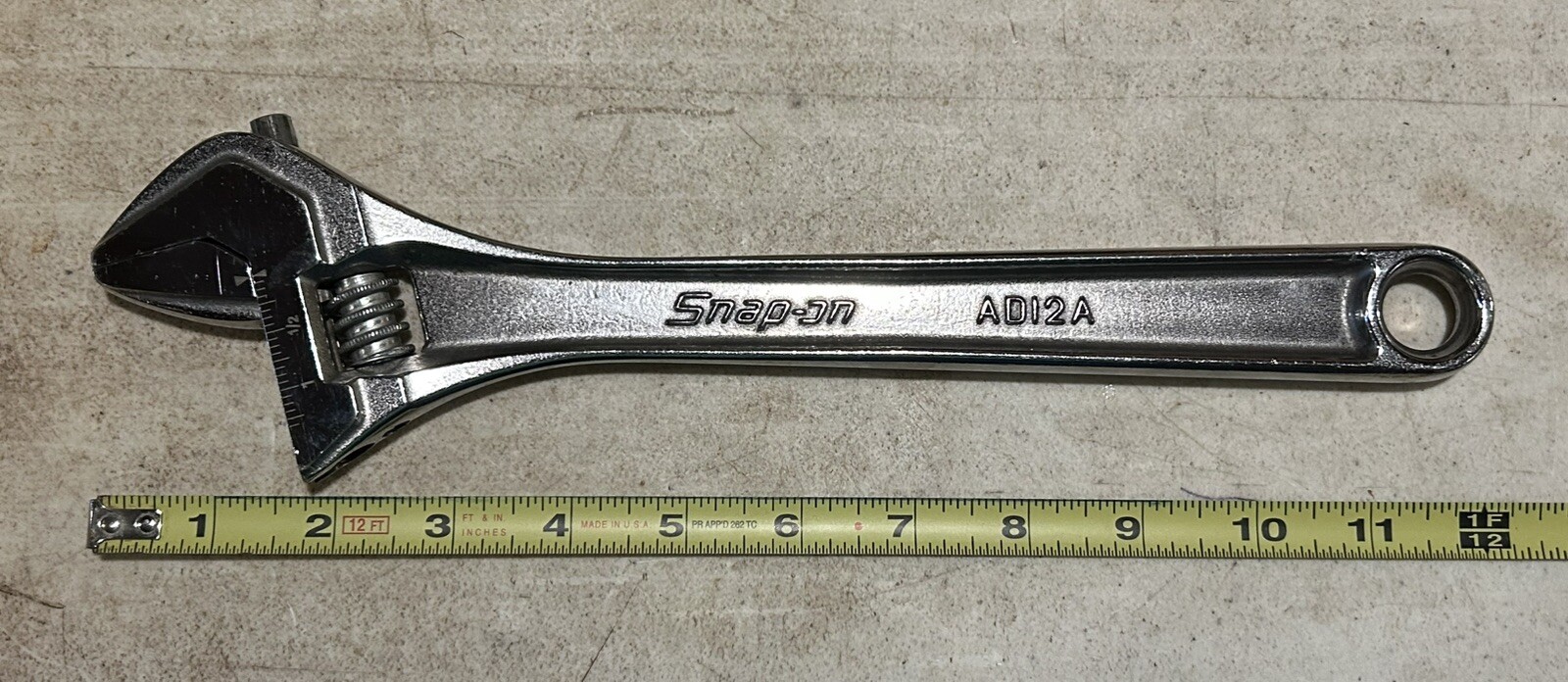 Snap-On Tools Chrome 12″/300mm Adjustable Wrench AD12A