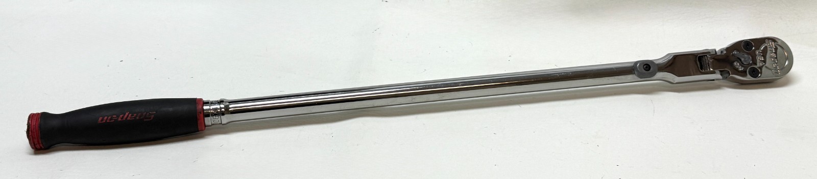 Snap-on SHLX80A 1/2″ Drive Dual 80 Locking Flex Head Long Ratchet Red Soft Grip