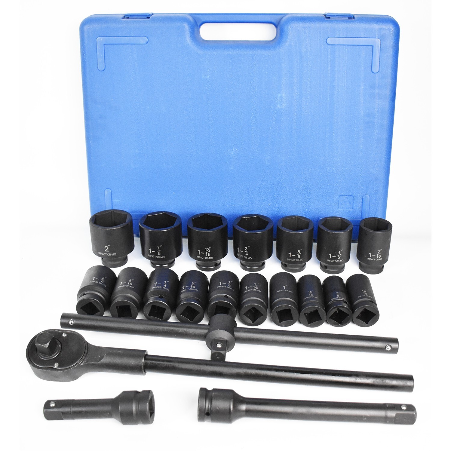 Impact Socket Set 22 PCs 3/4″ Drive 6 Point SAE Master 7/8″ inch-2″ inch&13/16″