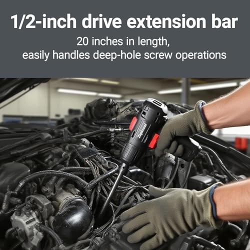 1/2″ Drive Impact Extension Bar, 20″ Long Socket Wrench Extender, Cr-V Steel Too