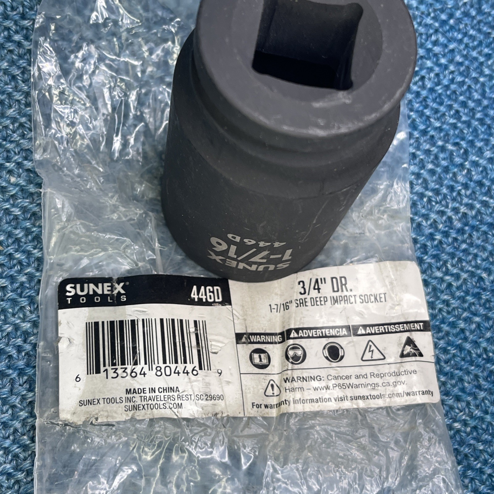 Sunex 446D 1-7/16″ 3/4″ Drive 6 Point Deep Impact Socket Standard Tools SAE