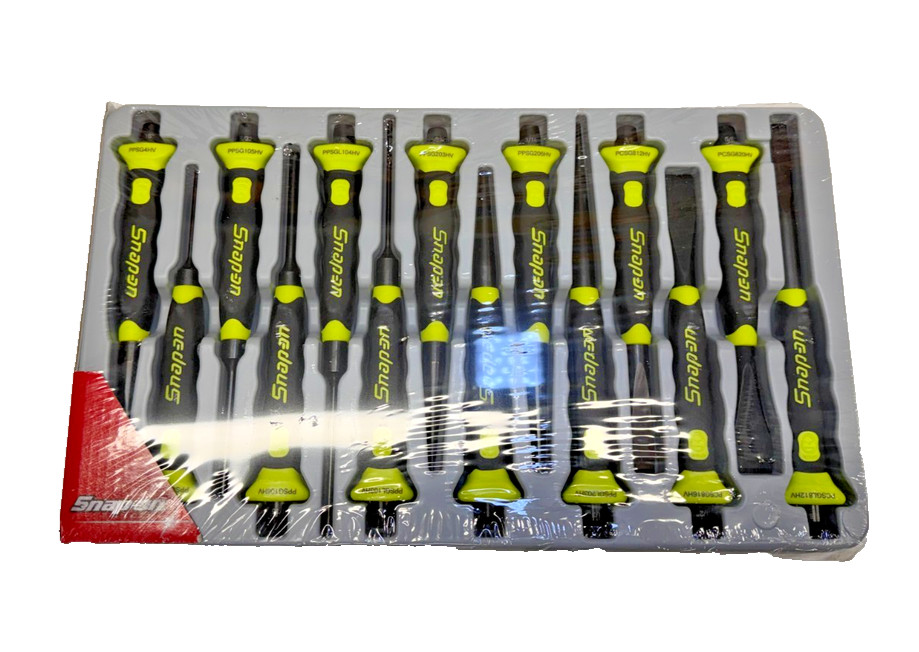 Snap-on Tools 14pc Hi-Viz Yellow Soft-Grip Punch & Chisel Set PPCSGL714HV NEW