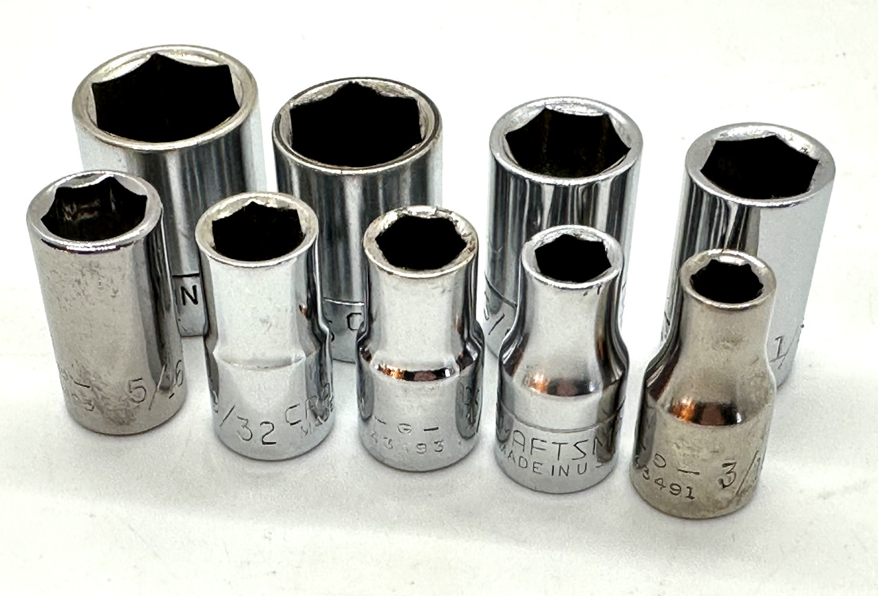 Craftsman Tools 1/4″ Ratchet Socket Set General Service Extension Lot SAE Case