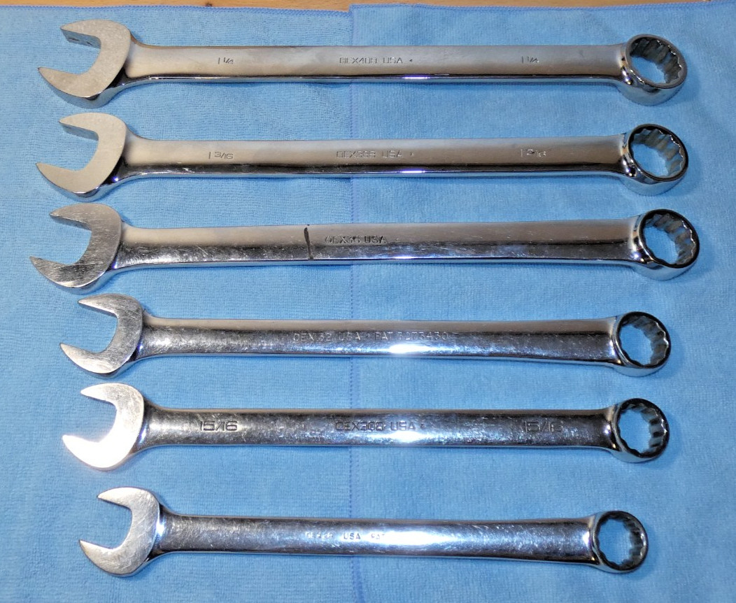 Snap-On 6 Pc. Combo Flank Drive Wrench Set SAE OEX28, OEX30B, OEX32,36,38B, 40B