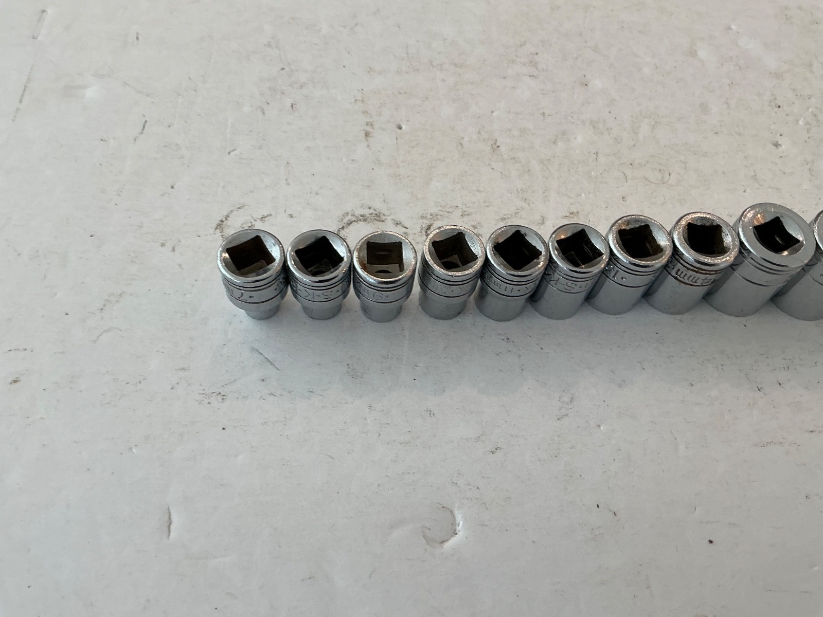 SK S-K Tools 11 Pc Shallow Metric Socket Set, 7-18mm. 3/8″ Drive USA made