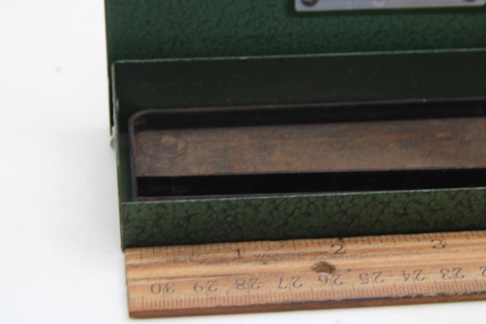 SK Tools 6-1/2″ x 2-1/4″ Green Metal Socket Set Tool Box w/Tray USA NO TOOLS