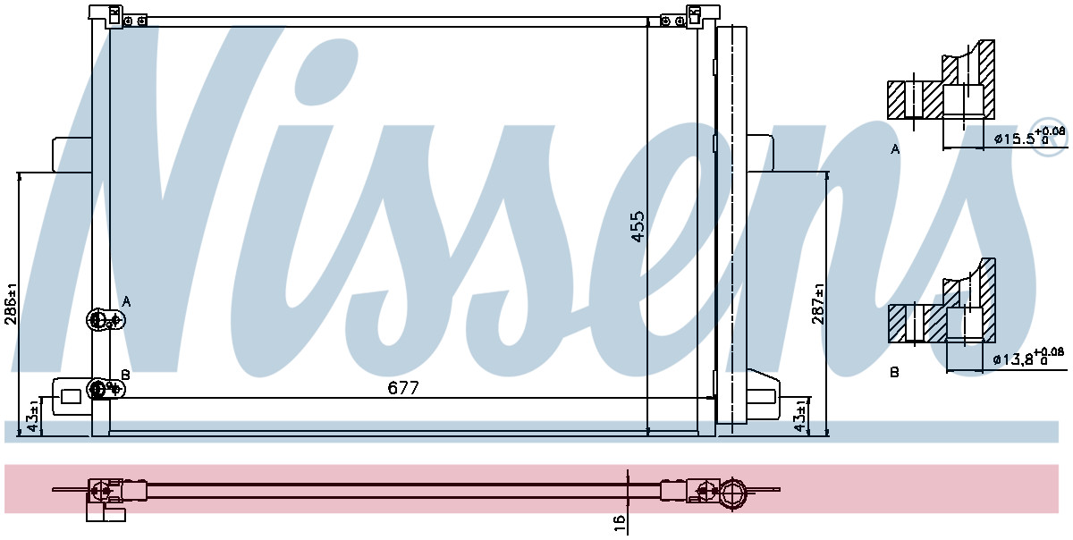 Nissens Aircon Condenser 940225 for VW AMAROK (2010) 2.0 TDI etc