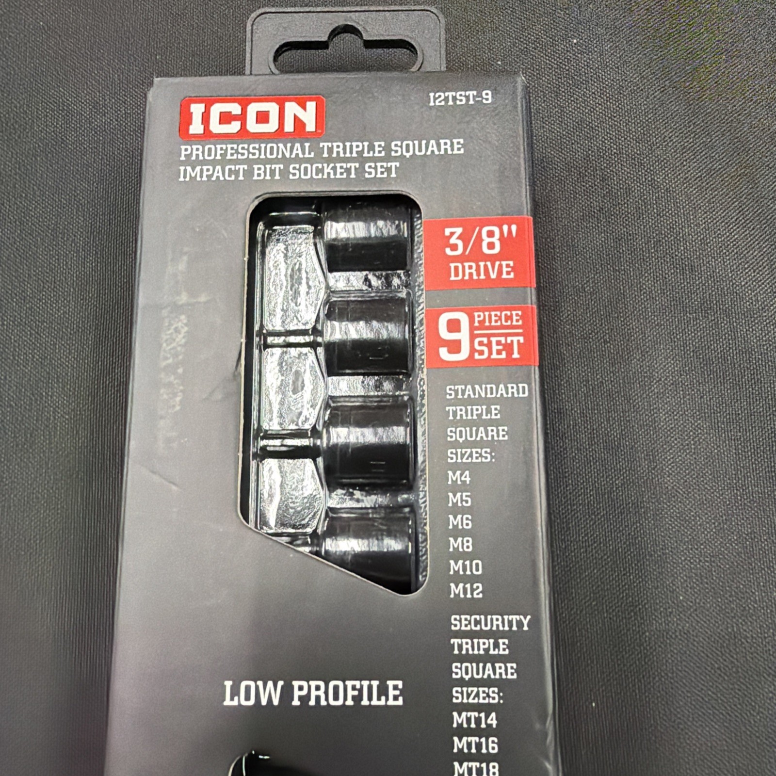 ICON 3/8 in. Drive Professional Triple-Square Impact Bit Socket Set, 9-Piece New