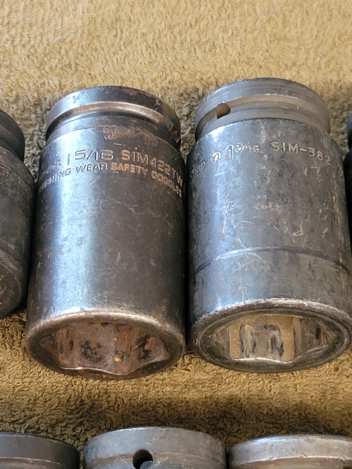 12 Snap-on Impact Socket Set SIM IM 3/4 Drive Sae 1-1/2 3/8 5/16 3/16 1/8 5/8″