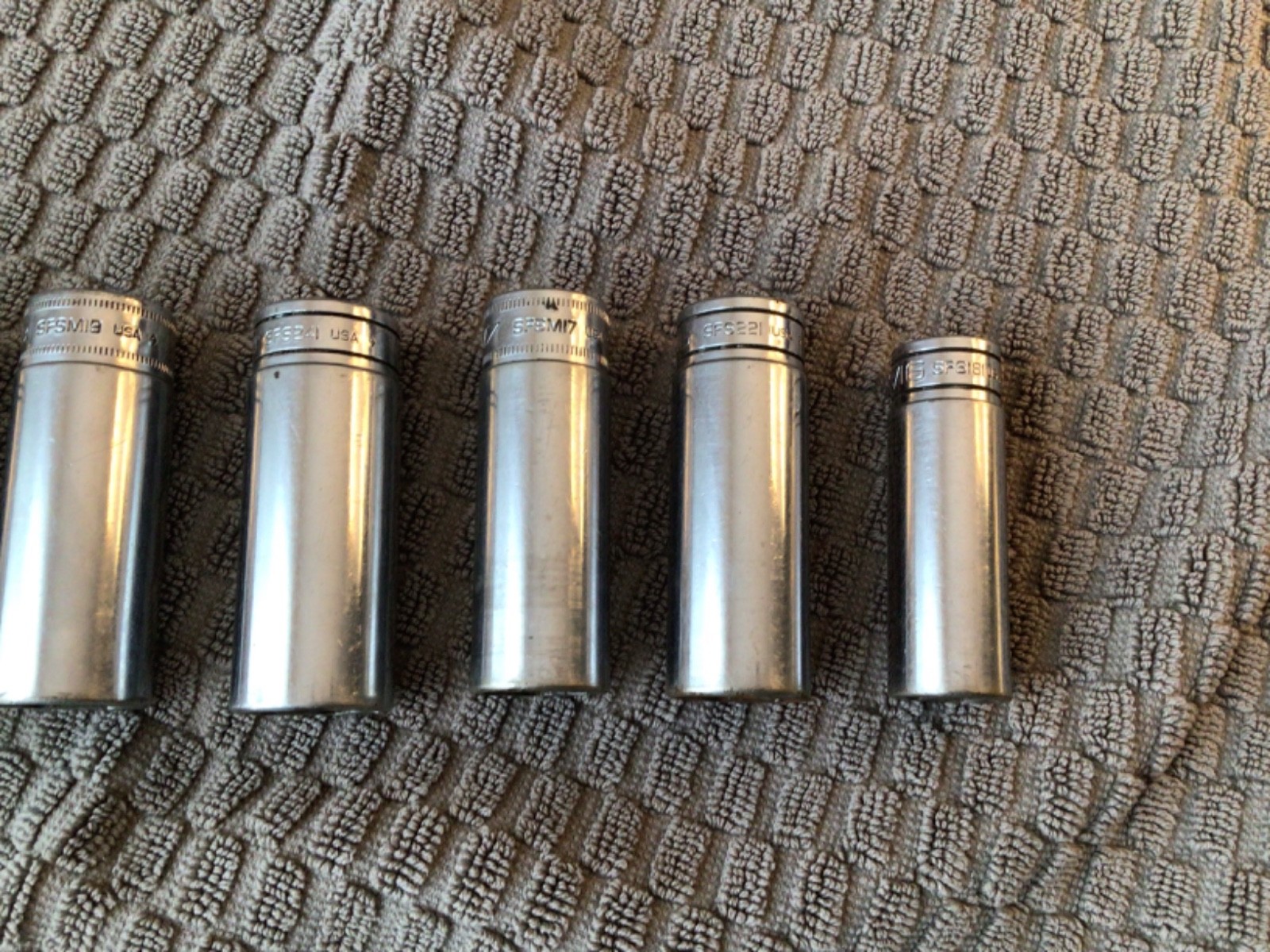 Snap-on 7 Piece Socket Lot, See All Photos, Preowned