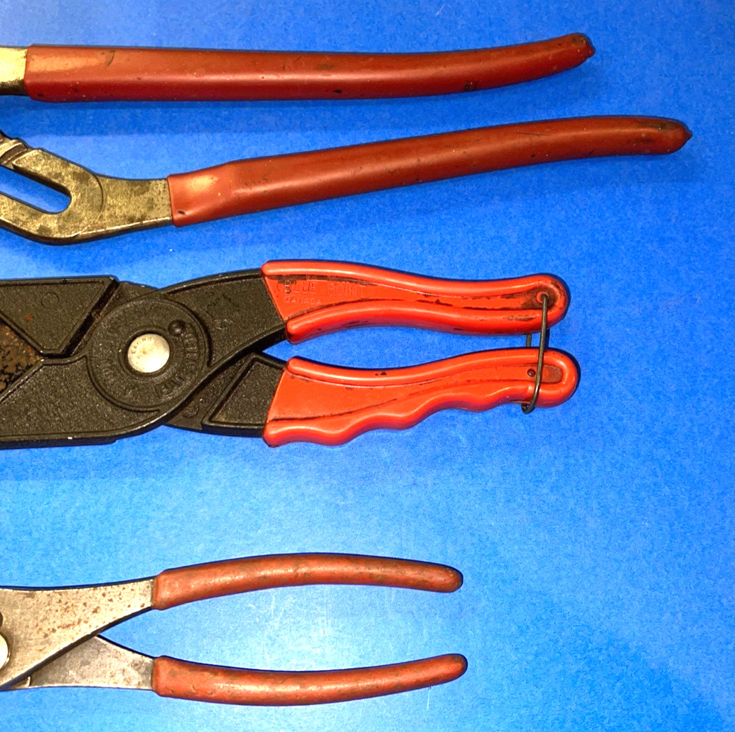 SNAP-ON & BLUE-POINT TOOLS 3 PC HOSE CUTTERS, ADJUSTABLE JAWS, HOSE CLAMP PLIERS