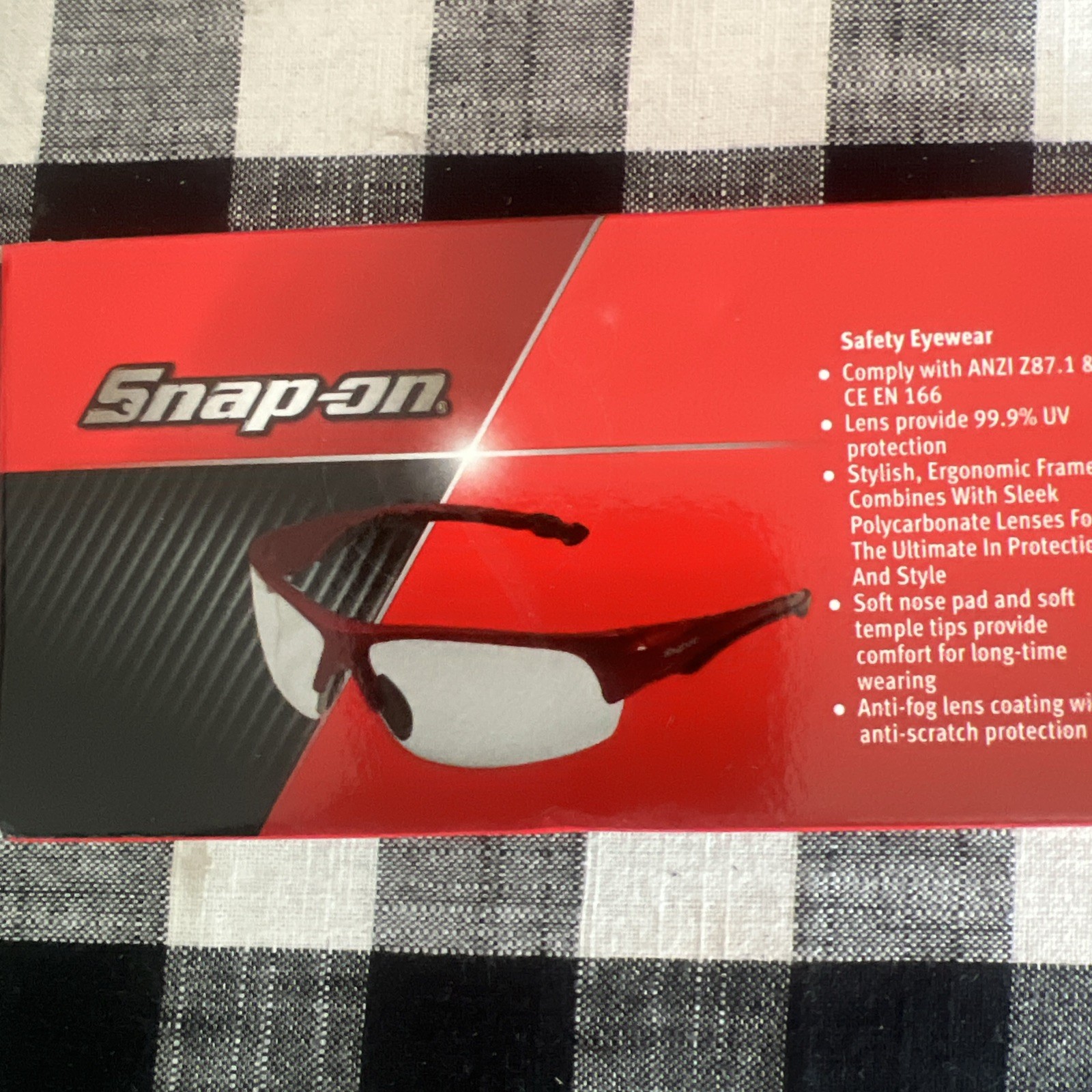 *New *Snap-On Tools *Safety Eyewear *Safety Glasses *Red *Model #GLASS50R
