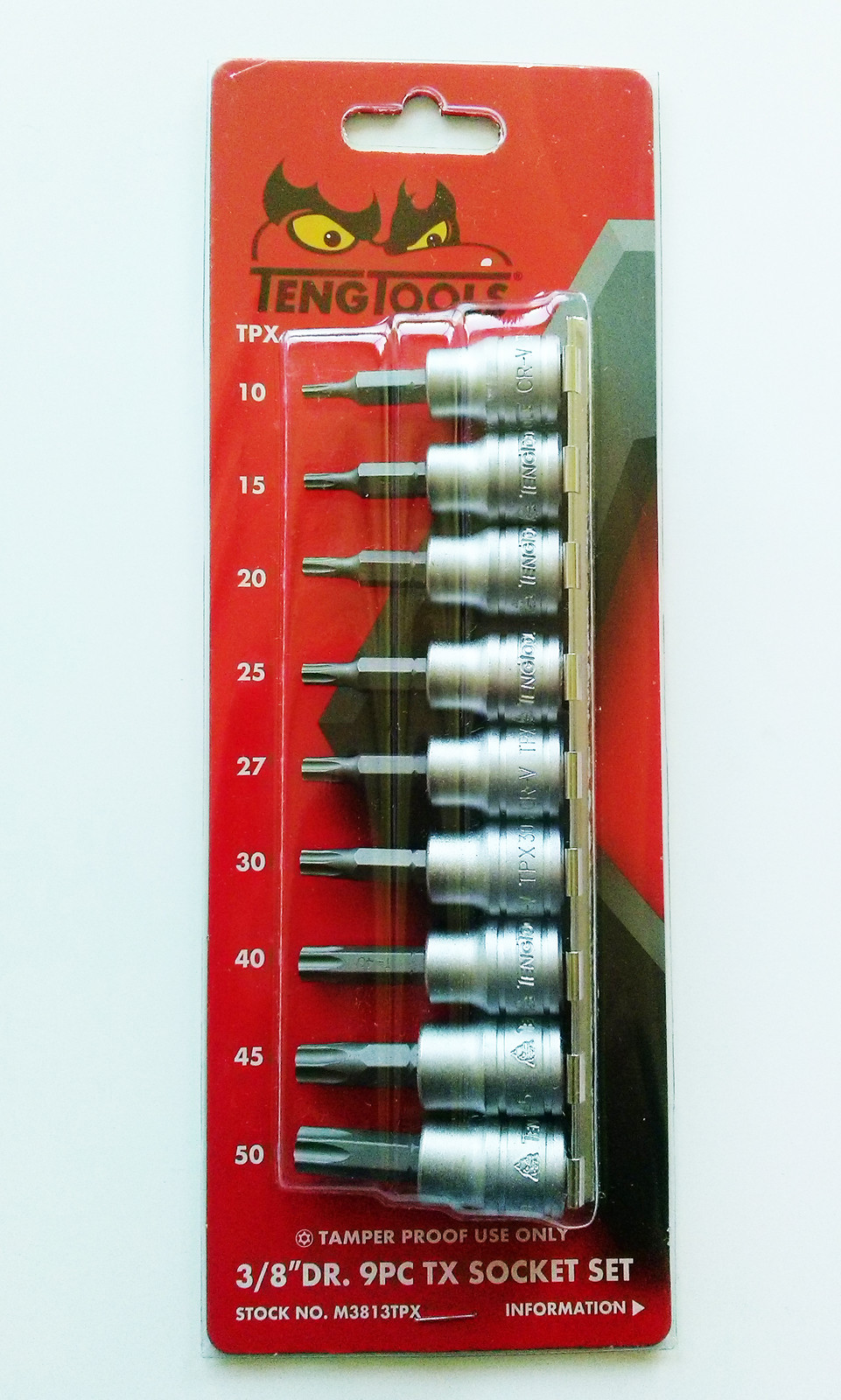 TENG TOOLS M3813TPX 9 Piece, 3/8″ Drive Torx Socket Set 68840107