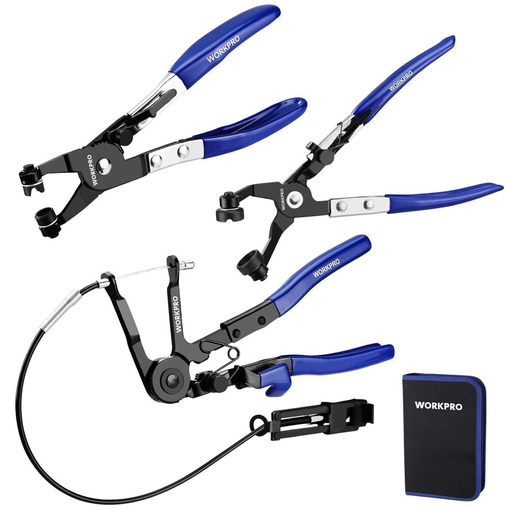 WORKPRO Hose Clamp Plier Set 27″ Long Reach Wire Spring Hose Clamp Plier 3-PIECE