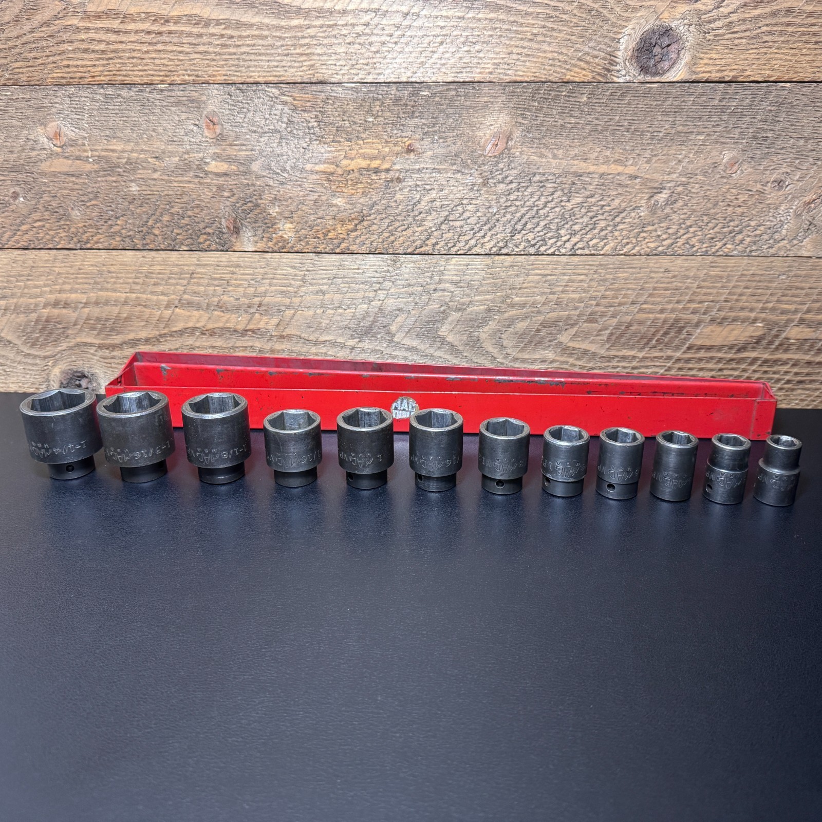 MAC Tools USA SVP156TR 1/2 Drive 6PT SAE Impact Socket Set in VT18 Tray (less 3)