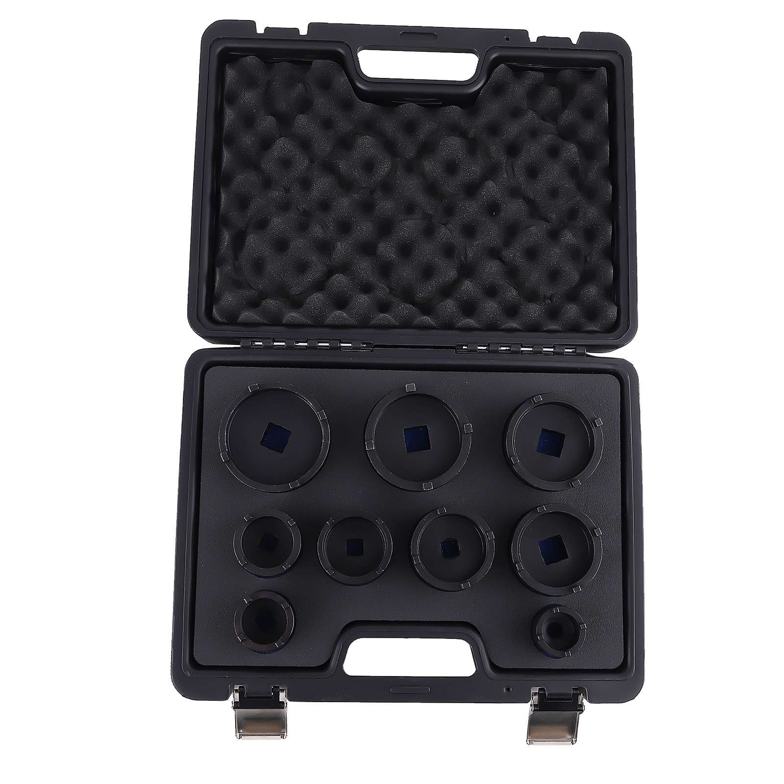 9PCS 1/2″ 3/4″ DRIVE GROOVED LOCK NUTS SOCKET SET WITH EXTERNAL TEETH KM4-KM12
