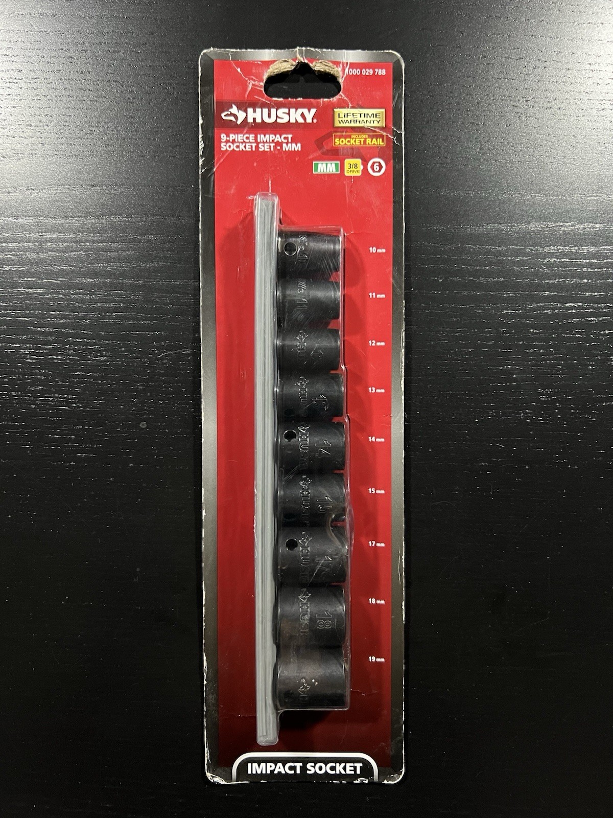 Husky 3/8 in. Drive Standard Metric 6-Point Impact Socket Set 9 Pc H3DIMSM9PC