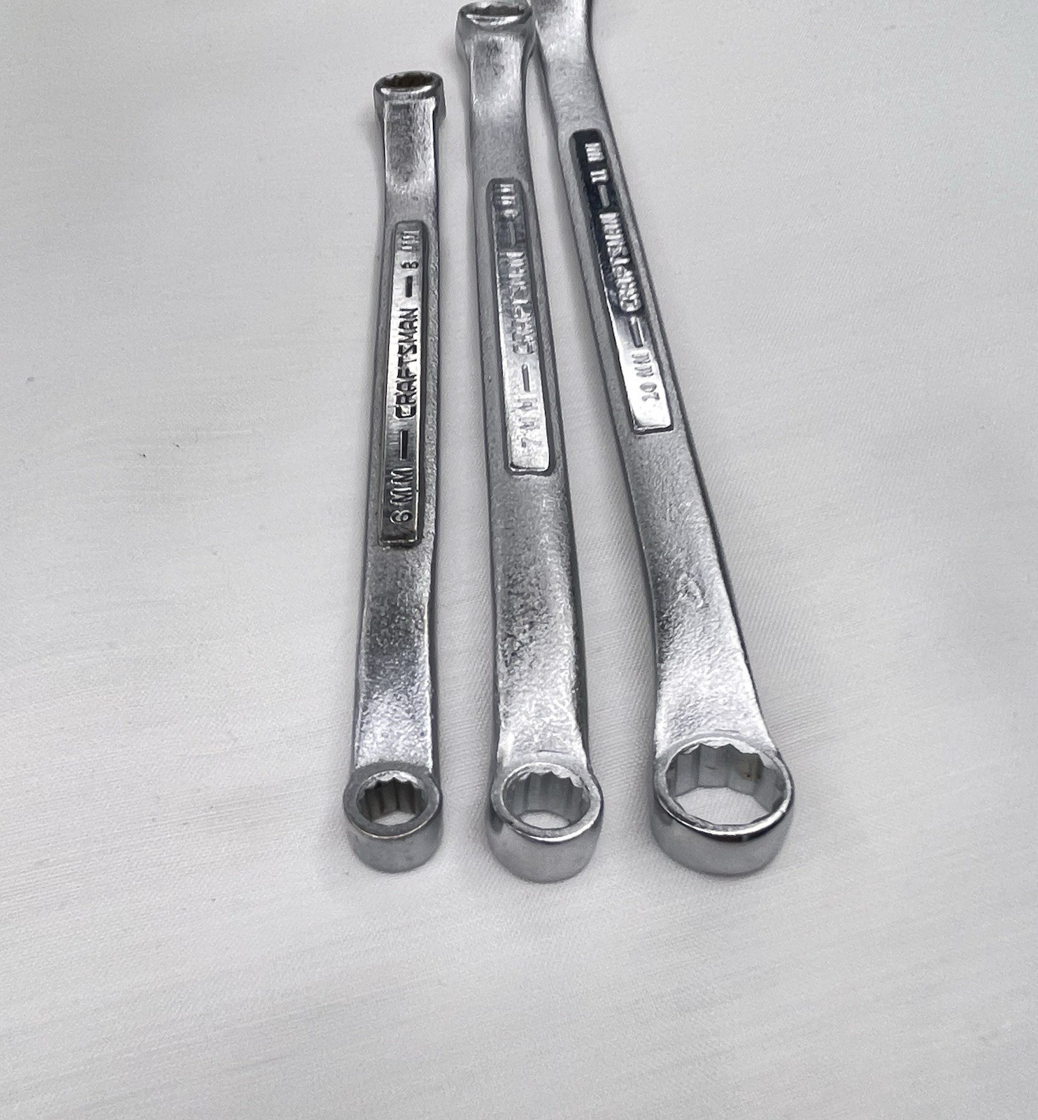 Craftsman Metric Offset Box End Wrenches -V- Series 3 Pcs Made in USA Vintage
