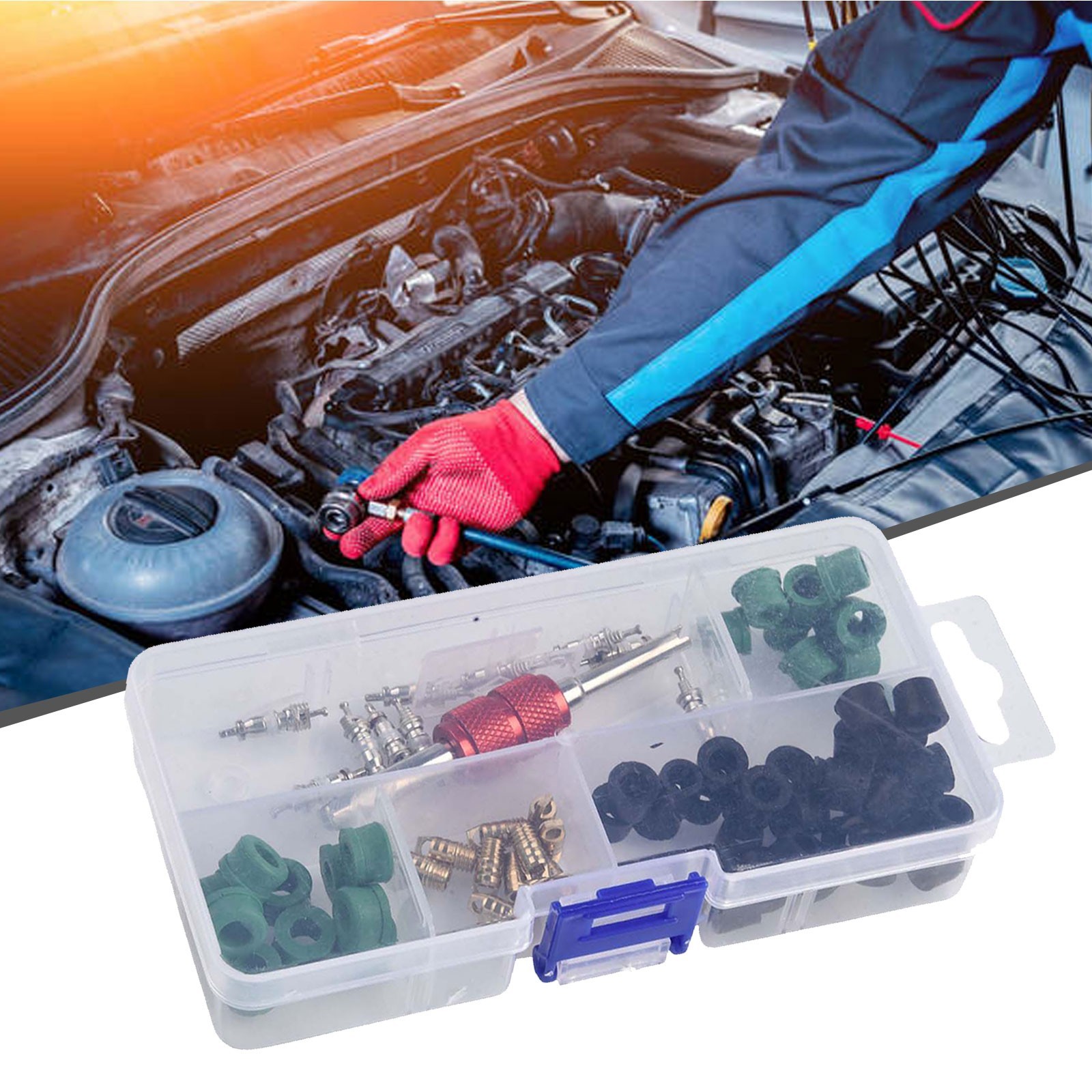 Efficient AC Repair Tool Set 71pcs Including Valve Cores and Accessories