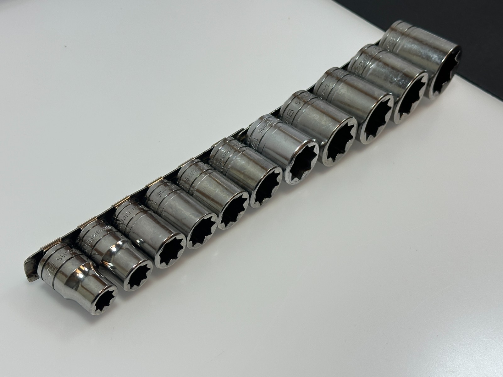 Snap-on Tools USA 11pc 1/2″ Drive 3/8 – 1″ SAE 8 Point Double Square Socket Set