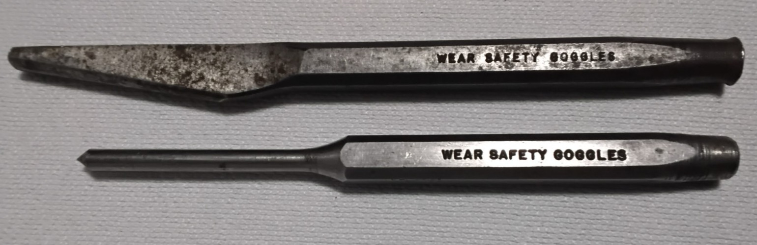 2pcs Snap-On Cope Chisel 5/8″ PPC 12 6″ & 3/16″ PPC108 Punch USA