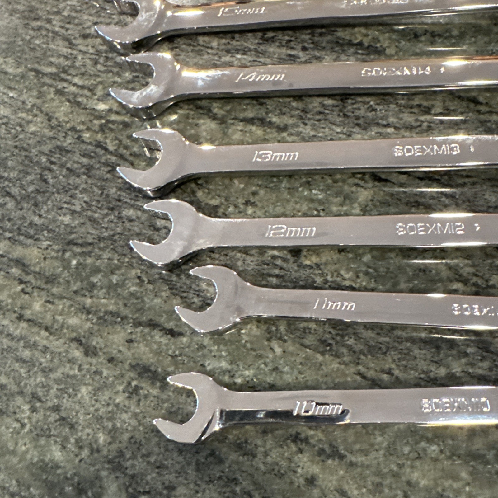 Snap-On soexm707 7 Pc flank drive plus metric wrench set 10-15,17mm new