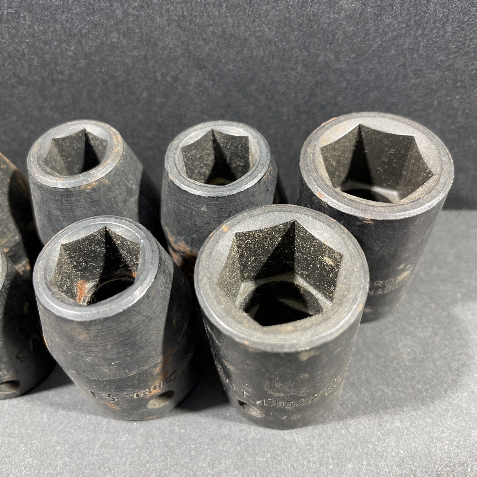 11- Truecraft Impact Sockets, 7/16” 13mm 9/16” 11/16”, 1/2 & 3/8 Drive, 6 Point