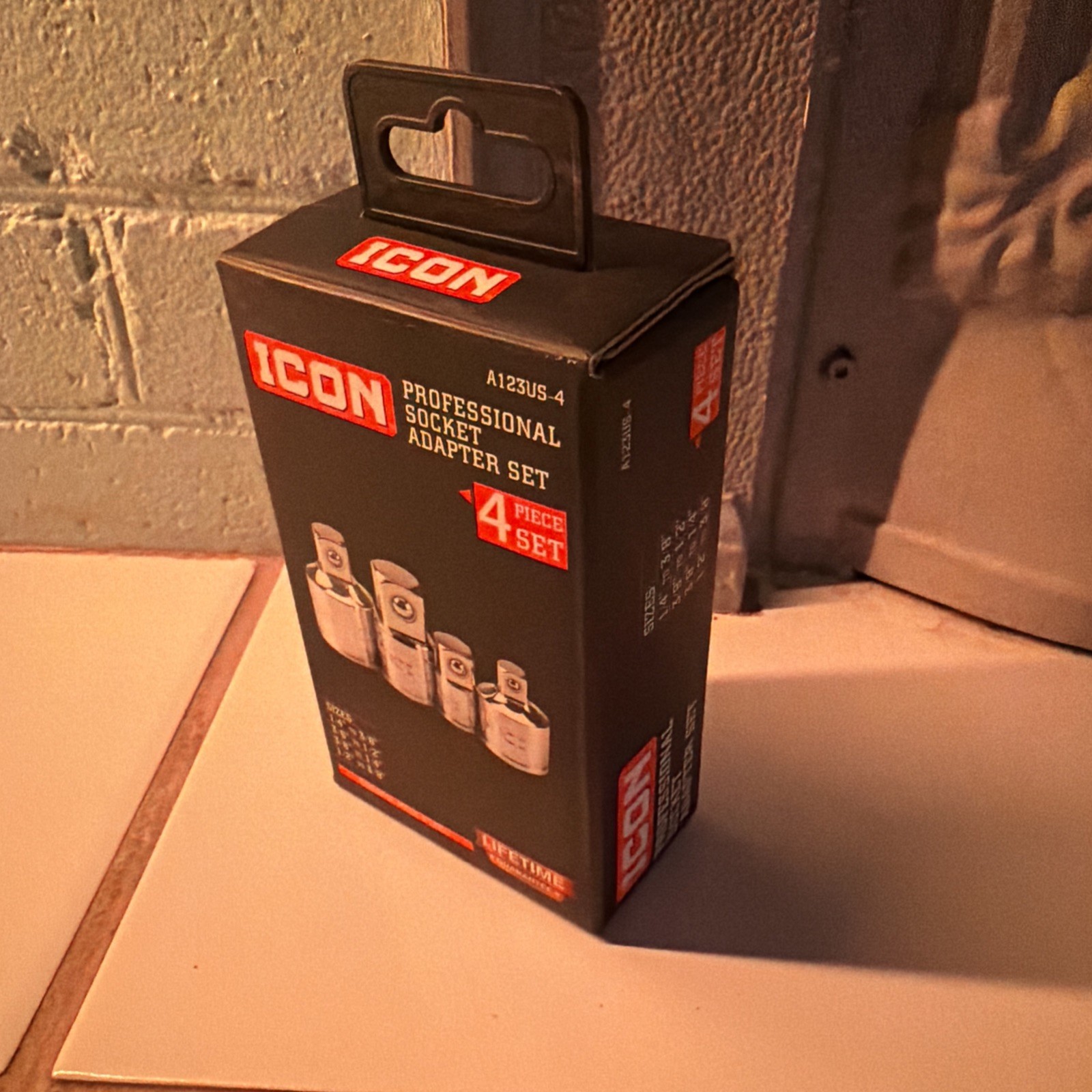 Icon Professional Socket Adapter Set 4 Piece Chrome Moly Steel A123US-4 57324